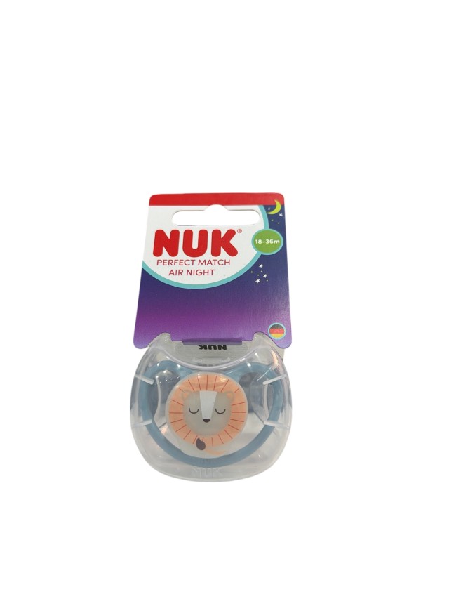 NUK Perfect Match Air Night Πιπίλα Σιλικόνης 18-36m Χρώμα Μπλε, 1τμχ