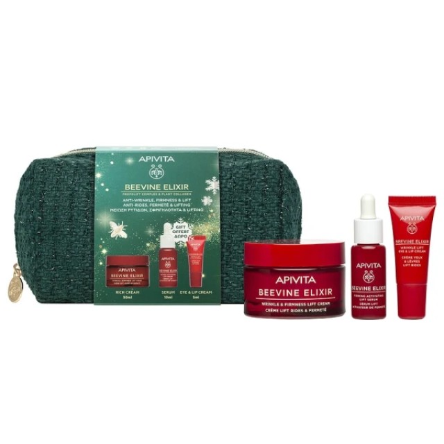 Apivita Promo Beevine Elixir Αντιρυτιδική Κρέμα Σύσφιξης Πλούσιας Υφής 50ml & Ορός 10ml & Κρέμα Ματιών & Χειλιών 5ml