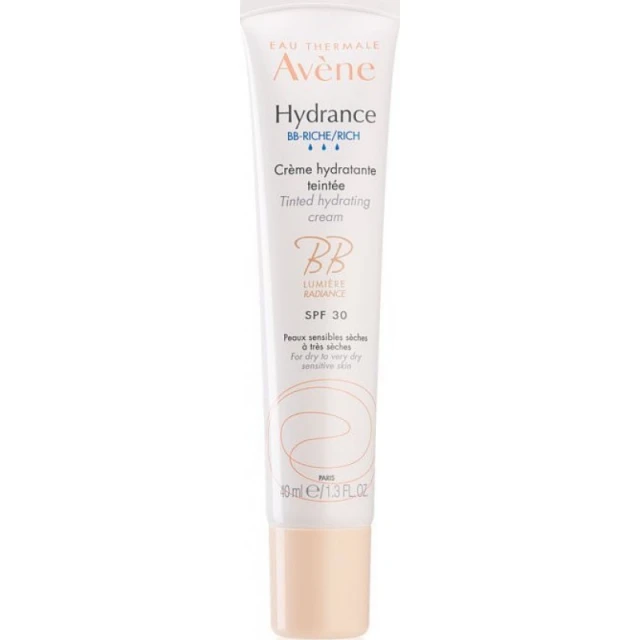 Avene Hydrance BB Riche SPF30, Ενυδατική Κρέμα Προσώπου με Χρώμα για ευαίσθητο ξηρό έως πολύ ξηρό δέρμα 40ml