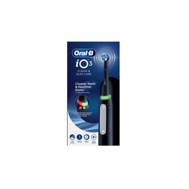 Oral-B iO Series 3 Επαναφορτιζόμενη Ηλεκτρική Οδοντόβουρτσα, Χρώμα Μαύρο