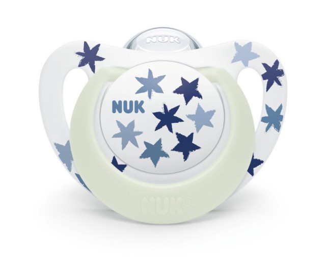 NUK Star Night Πιπίλα Σιλικόνης 18-36m Χρώμα Μπλε, 1τμχ