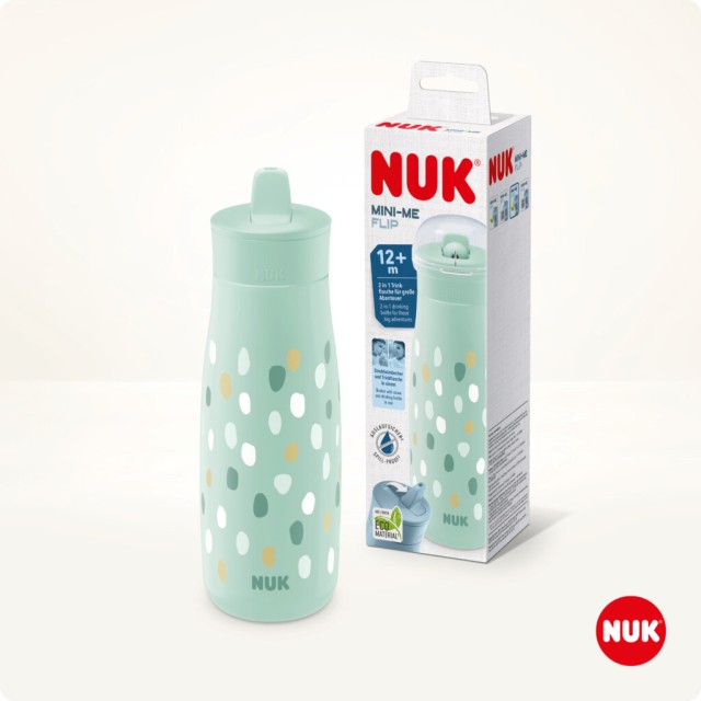 NUK Mini-Me Flip Παγουράκι 2 σε 1 12m+ 450ml Χρώμα Πράσινο