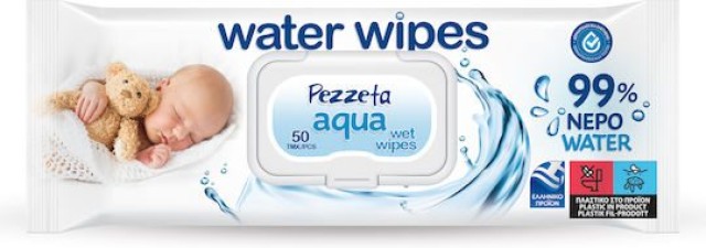 Water Wipes Pezzeta Μωρομάντηλα 99% νερό 50τμχ