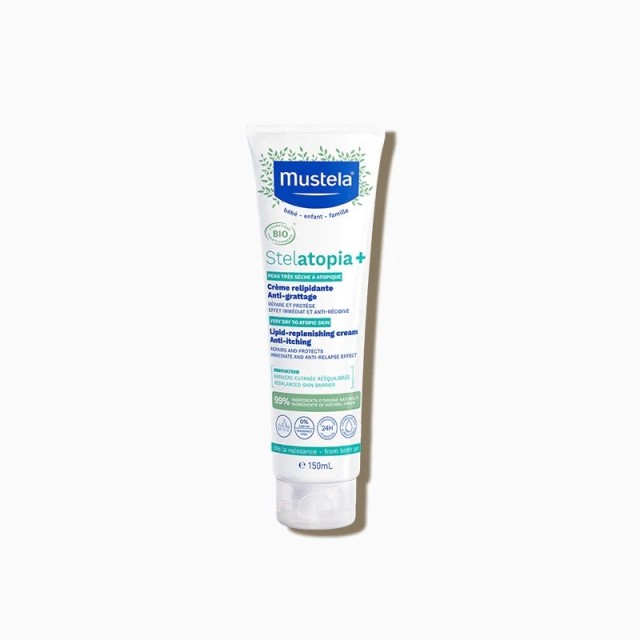 Mustela Stelatopia+ Lipid-Replenishing Cream Κρέμα Αναπλήρωσης Λιπιδίων Κατά του Κνησμού για Πρόσωπο & Σώμα, 150ml