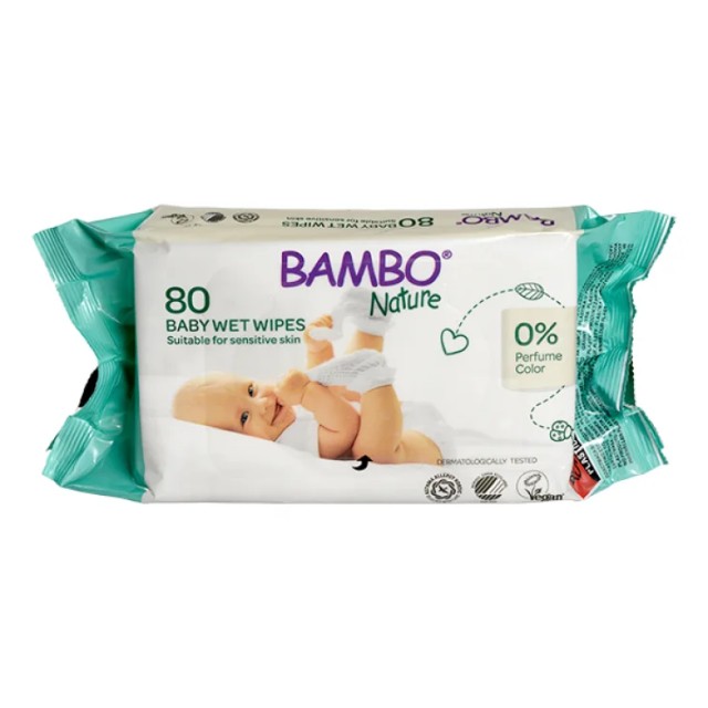 Bambo Nature Mωρομάντηλα 80 Τμχ