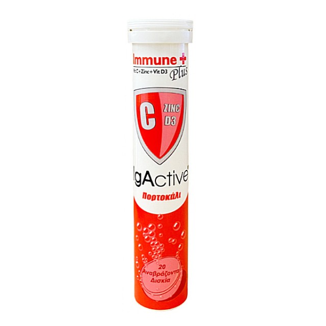 IgActive Immune+ Plus 20 Αναβράζοντα Δισκία με γεύση Πορτοκάλι