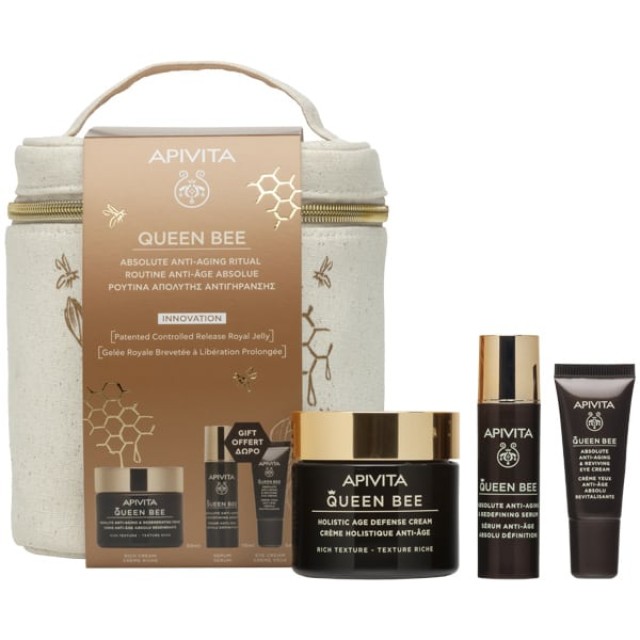 Apivita Promo Queen Bee Κρέμα Απόλυτης Αντιγήρανσης & Αναγέννησης Πλούσιας Υφής 50ml + ΔΩΡΟ Queen Bee Serum 10ml + Queen Bee Eye Cream 5ml