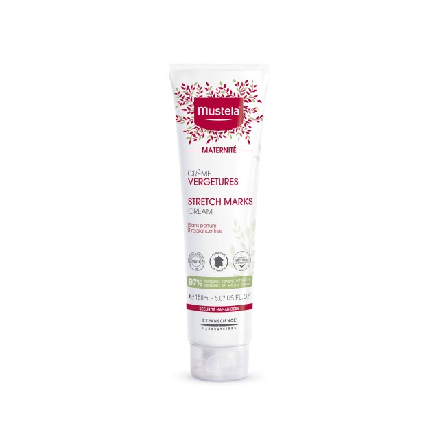 Mustela Vergetures Αction 3 in 1 Stretch Marks Cream, Κρέμα πρόληψης και Αντιμετώπισης των ραγάδων 150ml