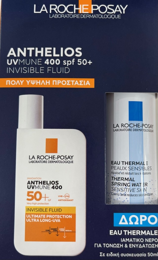 La Roche Posay Promo Anthelios UVMune 400 Fluid Invisible SPF50+ με Άρωμα 50ml + ΔΩΡΟ Eau Thermale Thermal Spring Water 50ml