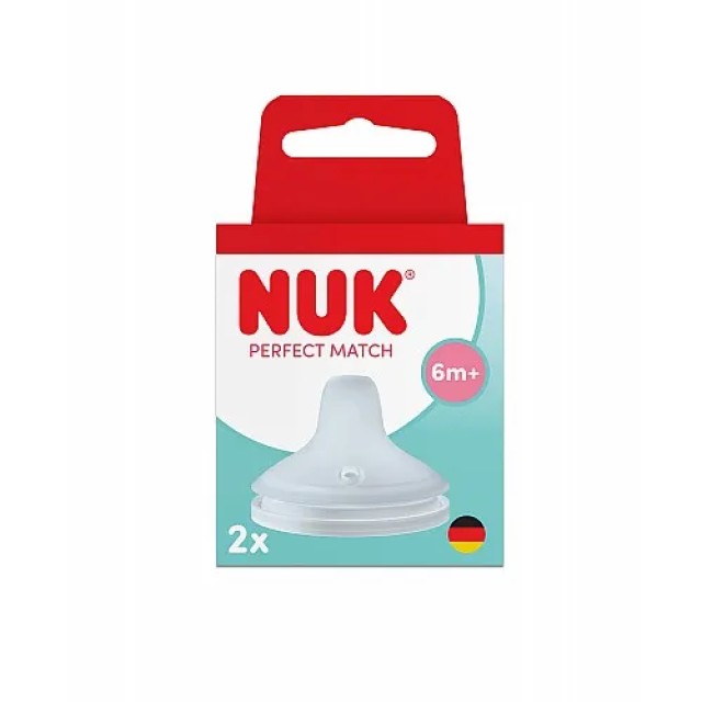 NUK Perfect Match Θηλή Μαλακής Σιλικόνης με έλεγχο ροής 6m+, 2τμχ