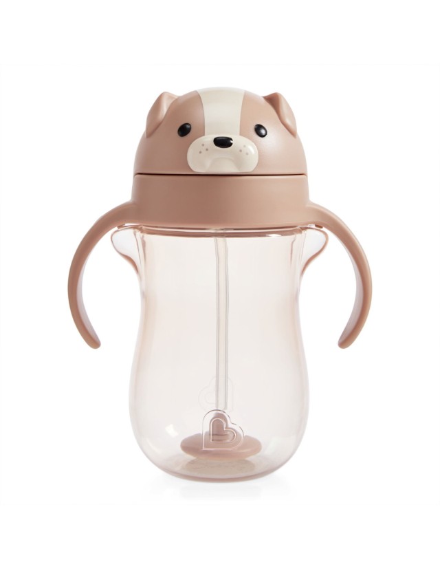 Munchkin Tip & Sip Weighted Straw Cup 9m+ 296ml Χρώμα Καφέ, 1τμχ