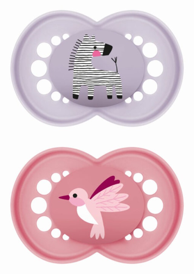 MAM Πιπίλα Σιλικόνης Original 16m+ Χρώμα Λιλά-Φούξια, 2τμχ