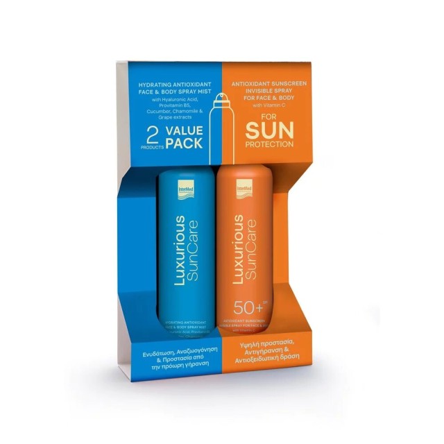 Intermed Promo Luxurious Sun Care Hydrating Antioxidant Mist για Μετά τον Ήλιο 200ml & Antioxidant Sunscreen Invisible Spray SPF50+ 200ml