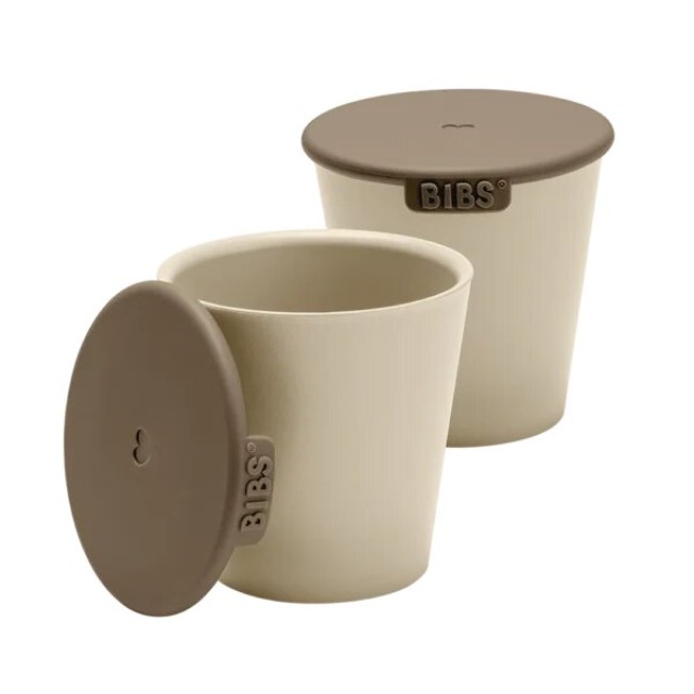 Bibs Cup Set With Lid Χρώμα Κρεμ, 2τμχ