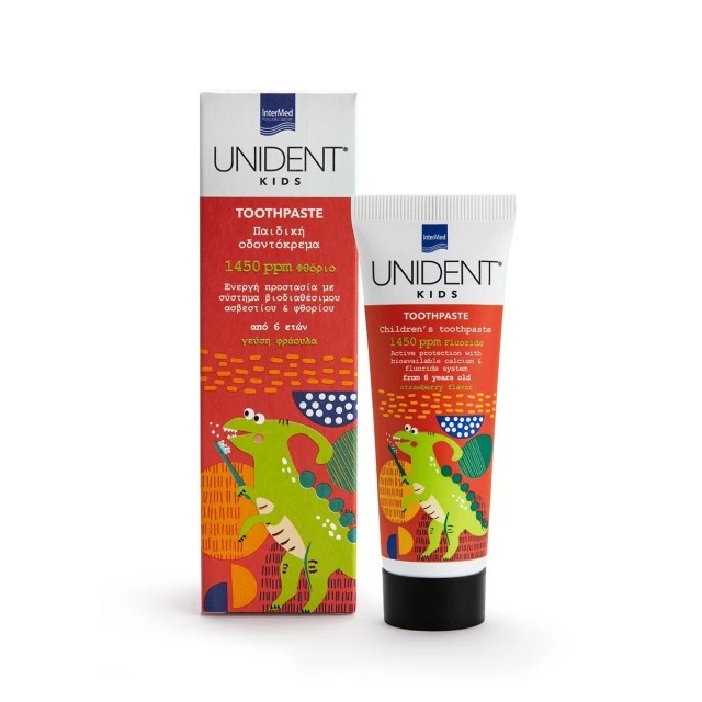 Intermed Unident Kids Toothpaste 1450ppm 6ετών+ με γεύση φράουλα 50ml