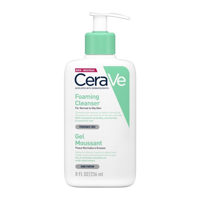 CeraVe Foaming Cleanser Gel Καθαρισμού για Κανονική - Λιπαρή Επιδερμίδα 236ml