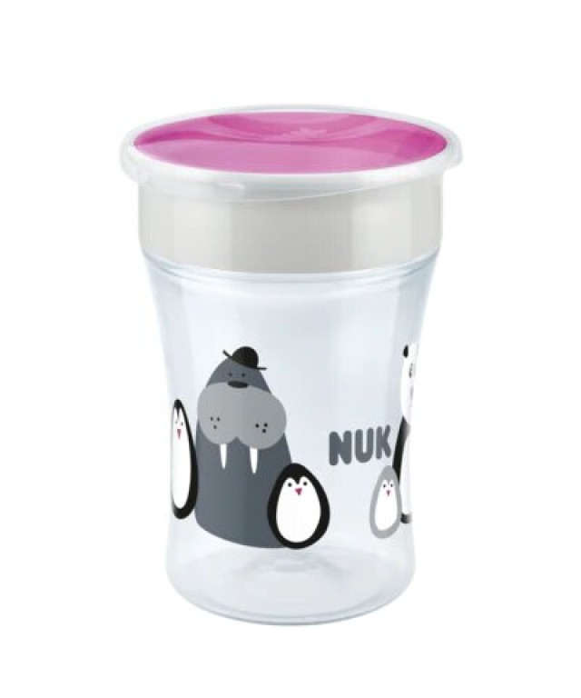 NUK Monochrome Animals Magic Cup 360ᵒ 8m+ Χρώμα Ροζ 230ml, 1τμχ