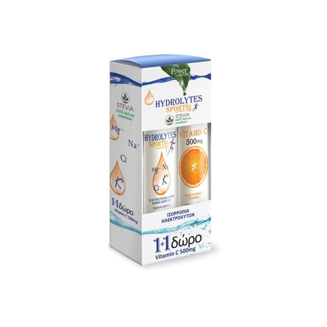Power Health Hydrolytes 20 eff. tabs με γεύση λεμόνι + Δώρο Vitamin C 500mg 20 eff. tabs