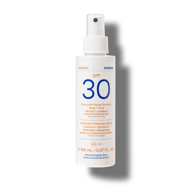 Korres Yoghurt Sunscreen Spray Emulsion Face & Body SPF30 for Sensitive Skin 150ml