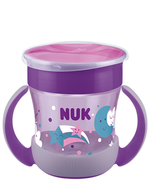 NUK Mini Magic Cup Night 360ᵒ 6m+ 160ml Χρώμα Μωβ, 1τμχ
