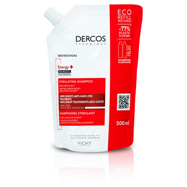 Vichy Dercos Energy+ Shampoo Refill Δυναμωτικό Σαμπουάν κατά της Τριχόπτωσης 500ml