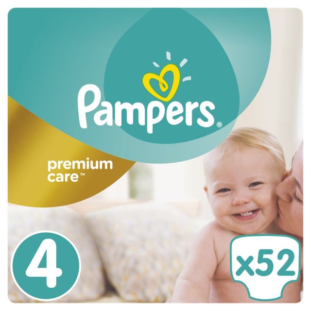 Pampers Premium Care Νο.4 (9-14 Kg) 52 Πάνες