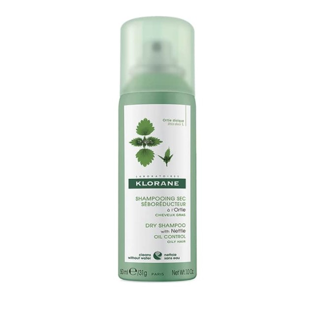 Klorane Shampooing Sec a L Ortie Dry Shampoo with Nettle Oily Control Ξηρό Σαμπουάν με Τσουκνίδα για Λιπαρά Μαλλιά 50ml