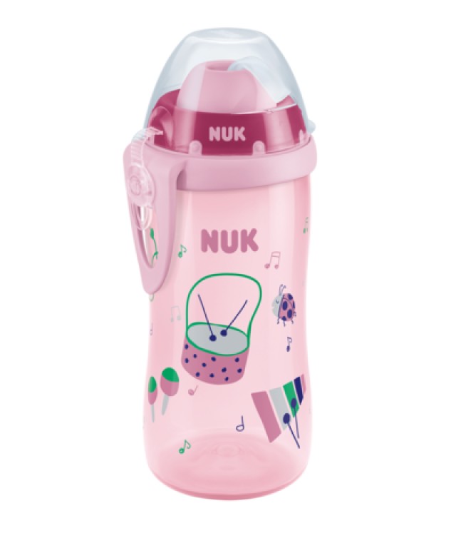 NUK Παγουράκι Flexi Cup με καλαμάκι Soft 12m+ 300ml Χρώμα Ροζ, 1τμχ
