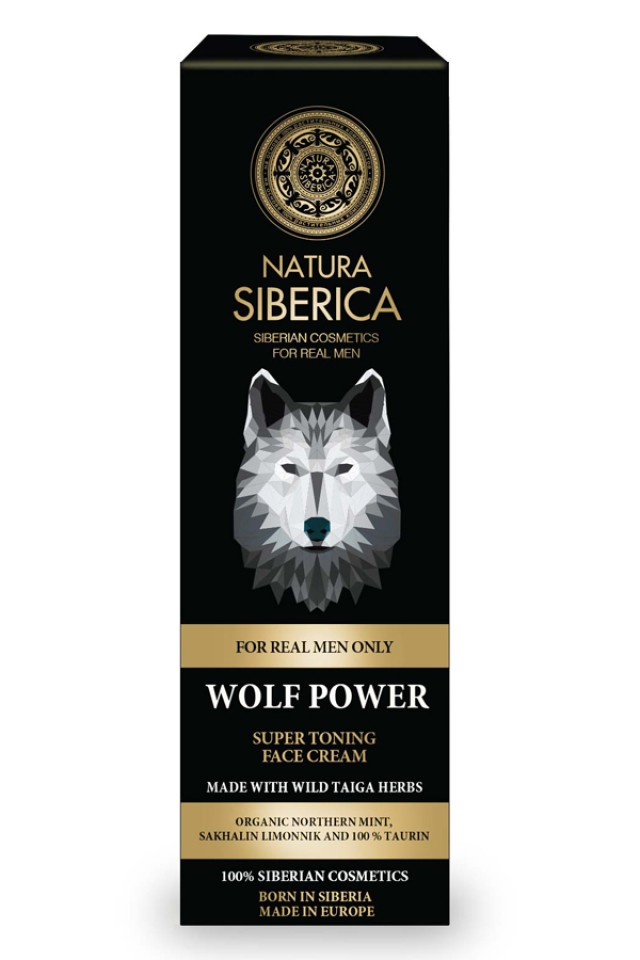 Natura Siberica Men Wolf Power face cream, Σούπερ τονωτική κρέμα προσώπου, κατάλληλο για όλους τους τύπους δέρματος 50ml