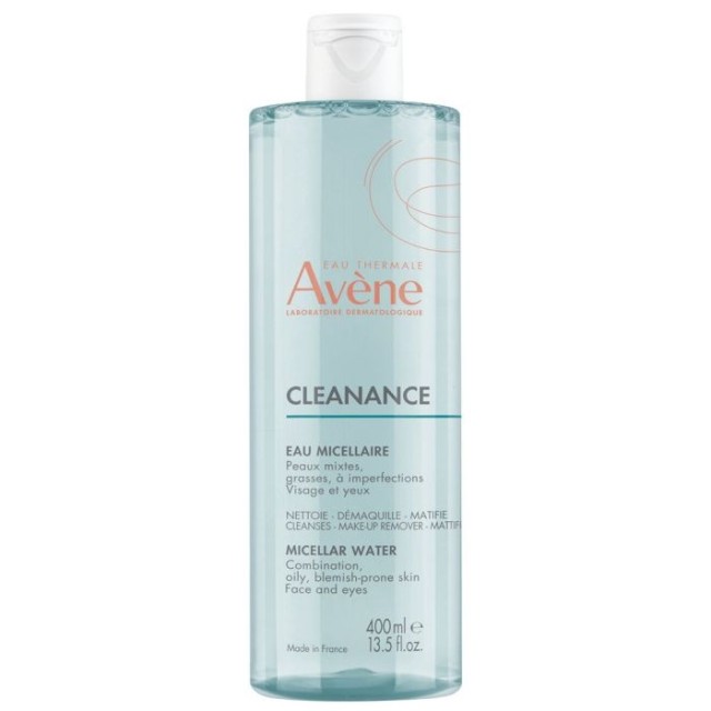 Avene Cleanance Eau Micellaire, Νερό Καθαρισμού Προσώπου & Ματιών για Λιπαρό Δέρμα / Με Τάση Ακμής, 400ml