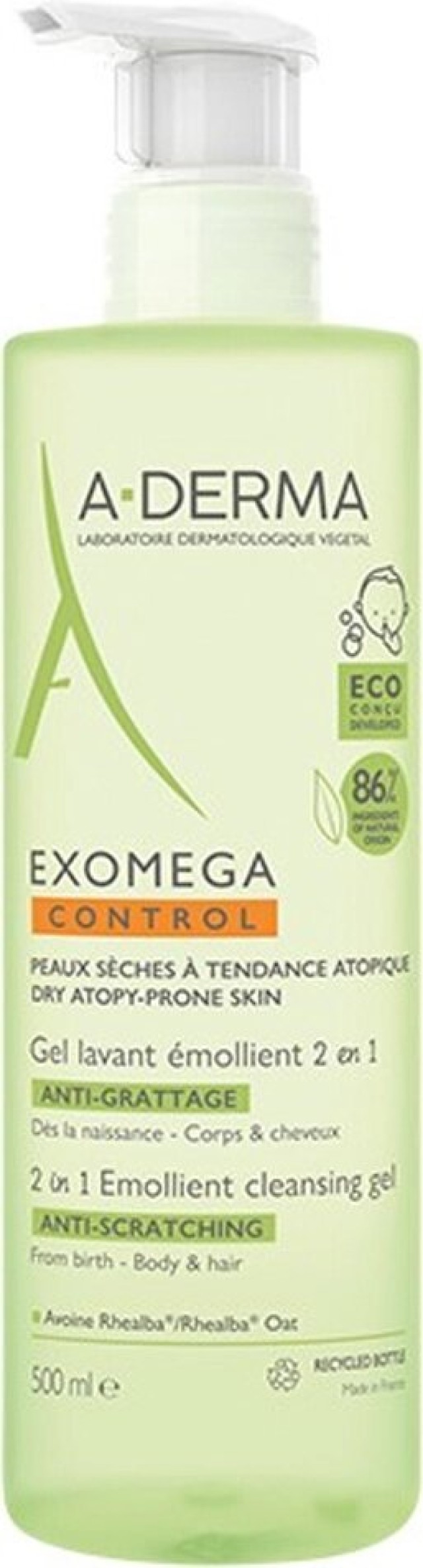A-Derma Exomega Control Emollient Cleansing Gel 2 in 1 500ml