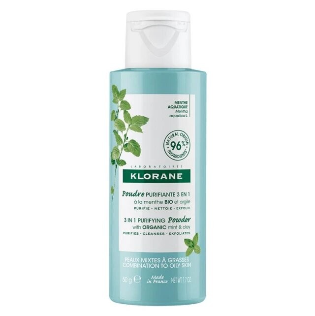 Klorane 3 in 1 Purifying Powder with organic mint & clay 50gr