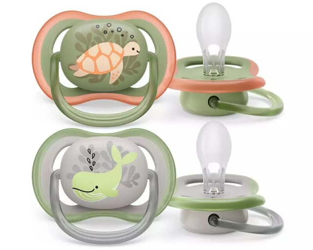 Avent Πιπίλα Σιλικόνης Ultra Air 6-18m SCF085/60 Χρώμα Γκρι-Χακί, 2τμχ