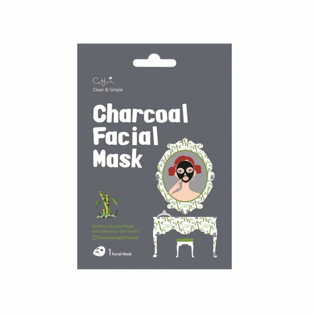 Vican Cettua Clean & Simple Charcoal Facial Mask Μάσκα από Ξυλάνθρακα Μπαμπού και Φυτικά Εκχυλίσματα 1τμχ