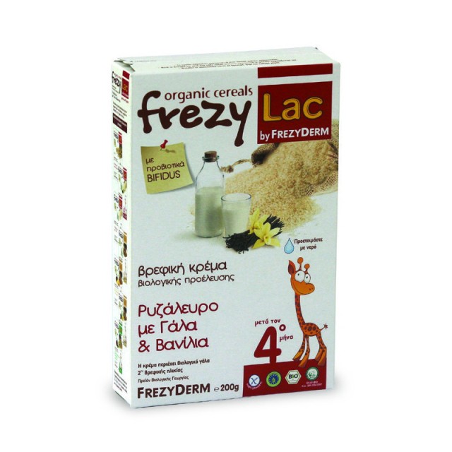Frezyderm Frezylac Βρεφική Κρέμα Ρυζάλευρο με Γάλα & Βανίλια από τον 4ο μήνα 200gr