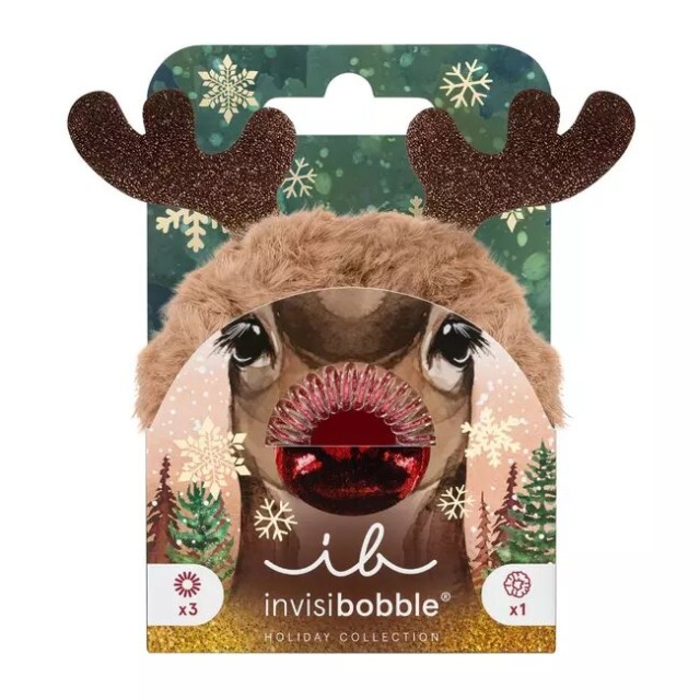 Invisibobble Limited Collection Red Nose Reindeer, 4τμχ