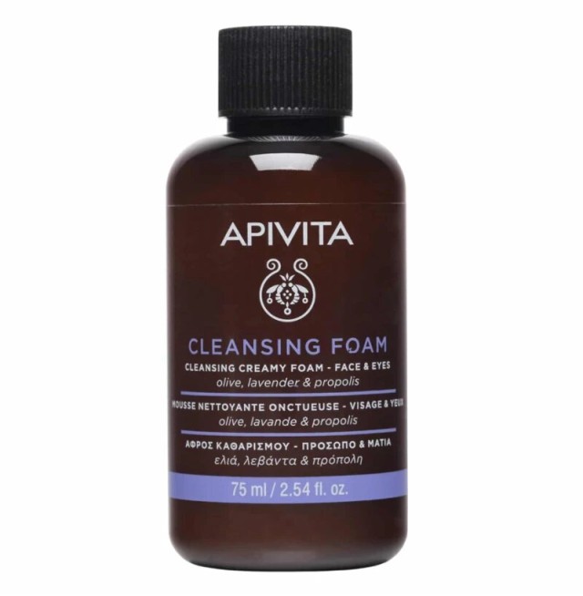 Apivita Mini Αφρός Καθαρισμού για Πρόσωπο & Μάτια Ελιά-Λεβάντα 75ml