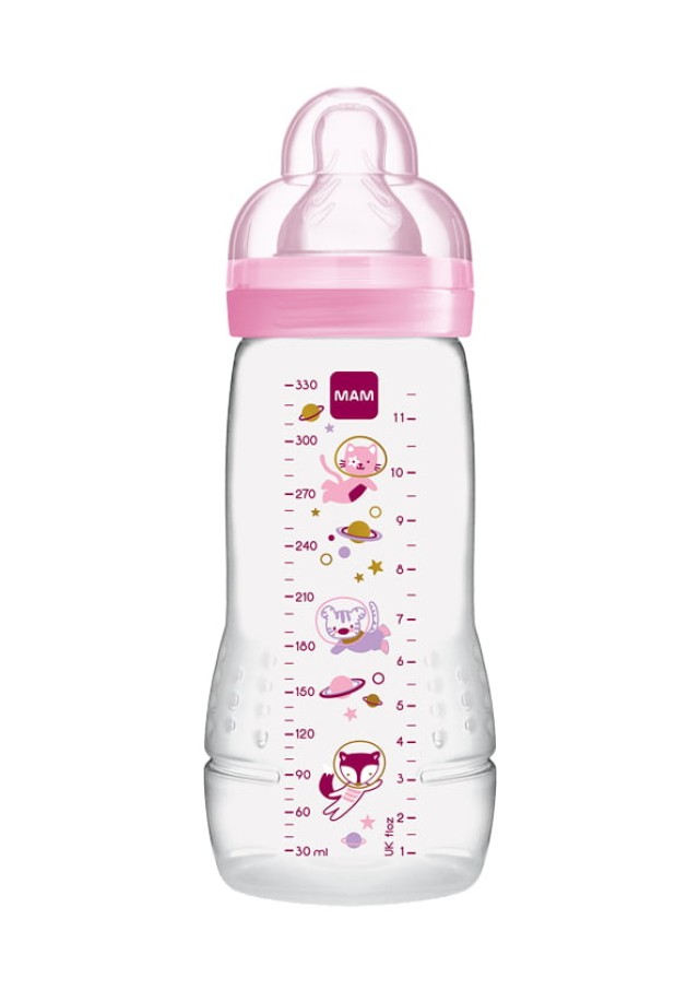 MAM Μπιμπερό Easy Active™ Baby Bottle 4m+ 330ml Χρώμα Ροζ, 1τμχ
