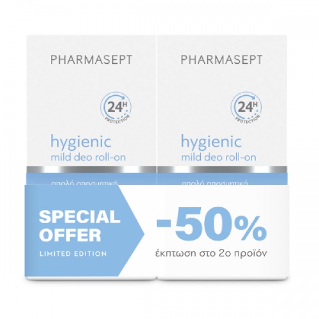 Pharmasept Special Offer Hygienic mild deo roll-on -50% έκπτωση στο 2ο προϊόν 2 x 50ml