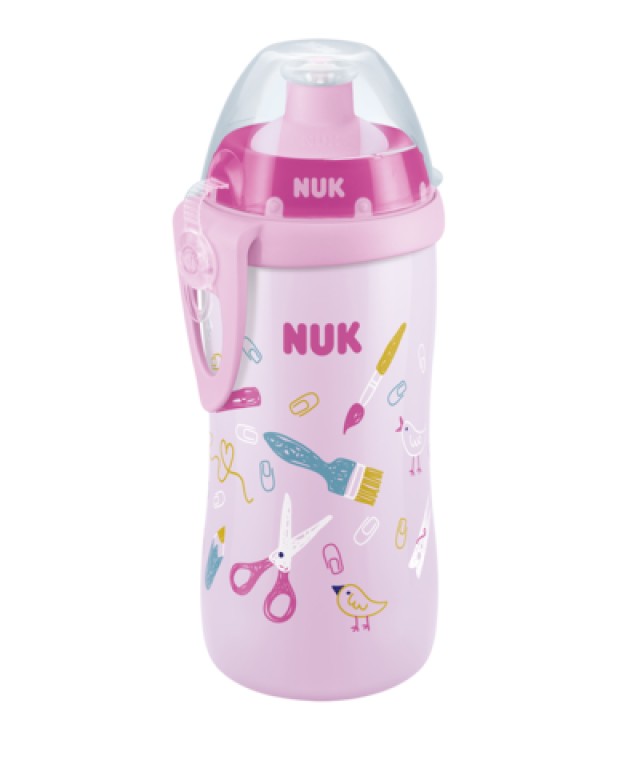 NUK Junior Cup με καπάκι Push-Pull 36m+ 300ml Χρώμα Ροζ, 1τμχ