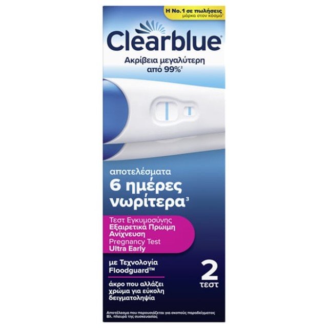 Clearblue Διπλό Τεστ Εγκυμοσύνης για Πρώιμη Ανίχνευση, 2τμχ