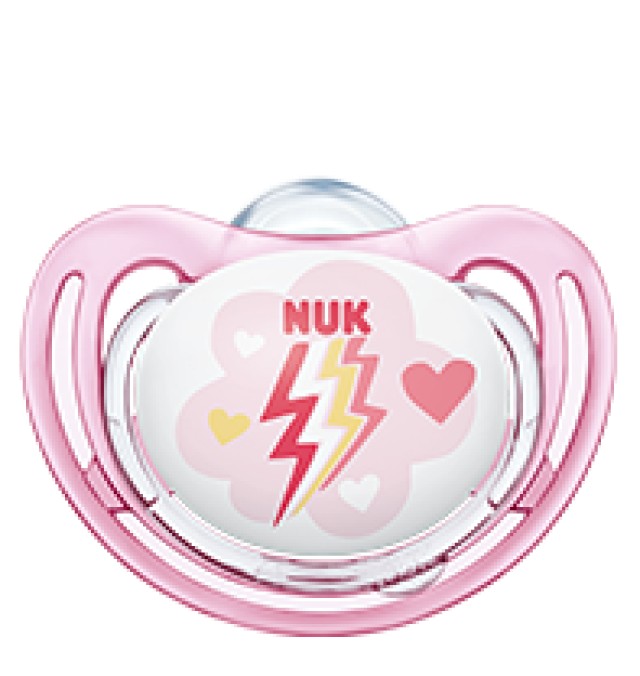 NUK Freestyle Πιπίλα Σιλικόνης 0-6m Χρώμα Ροζ, 1τμχ