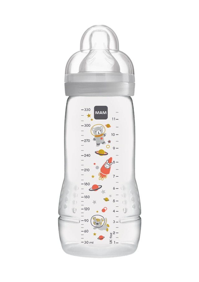 MAM Μπιμπερό Easy Active™ Baby Bottle 4m+ 330ml Χρώμα Γκρι, 1τμχ