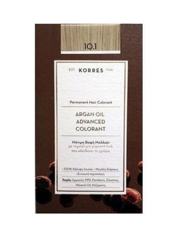 Korres Argan Oil Advanced Colorant 10.1 Ξανθό Πλατίνας Σαντρέ 50ml