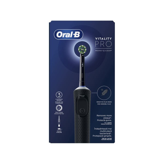 Oral-B Vitality Pro Black Ηλεκτρική Οδοντόβουρτσα Χρώμα Μαύρο, 1τμχ