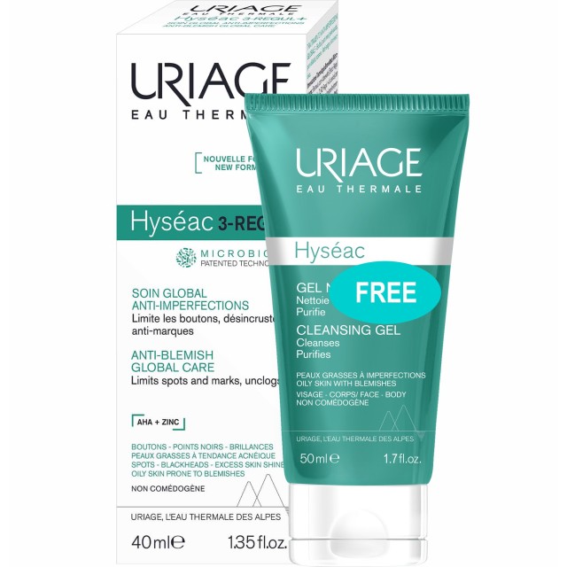 Uriage Hyseac 3-Regul + ΔΩΡΟ Hyseac Cleansing Gel 50ml