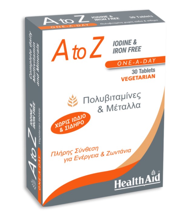 Health Aid A to Z Iodine & Iron Free 30 tabs