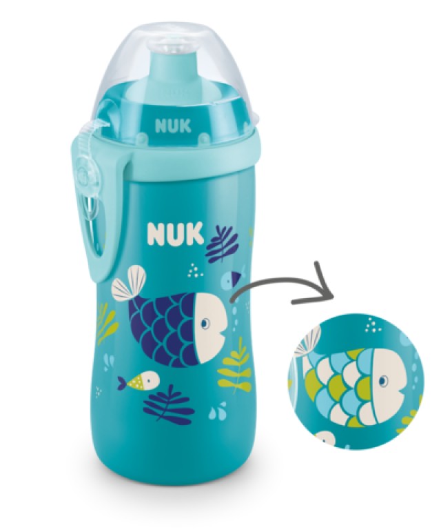 NUK Junior Cup Παγουράκι που αλλάζει χρώμα 18m+ 300ml Χρώμα Μπλε, 1τμχ