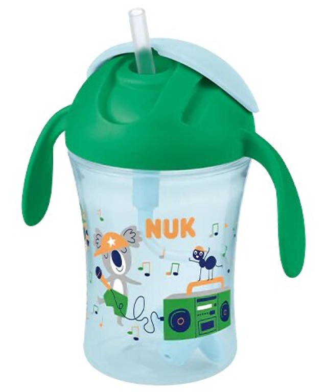NUK Motion Cup 8m+ με μαλακό καλαμάκι 230ml Χρώμα Πράσινο, 1τμχ