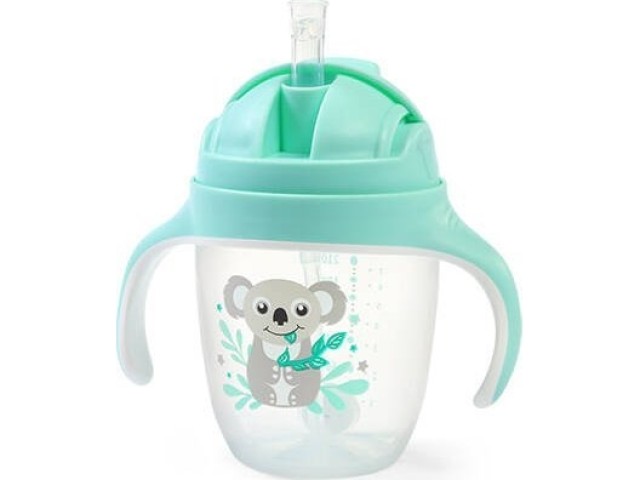 Babyono Sippy Cup With Straw Κοάλα Χρώμα Μέντα 240ml